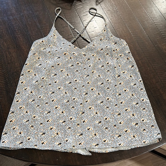 Anthropologie Floreat peach/navy blue on cream adjustable spaghetti stra… - Picture 16 of 16